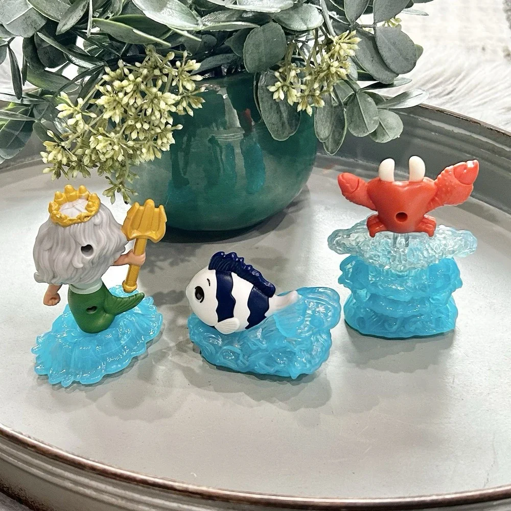 2023 Disneys‎ Little Mermaid McDonald's Happy Meal Lot-Sebastian-Triton-Flounder